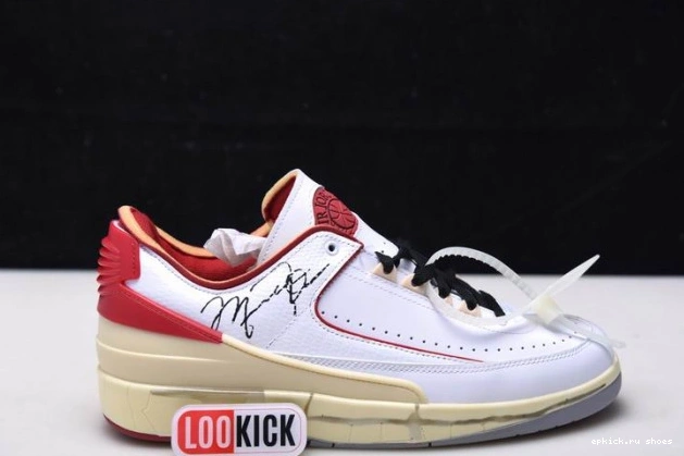 Cheap Jordan Off-White SP Low 2 DJ4375-106 Retro Red White 0807